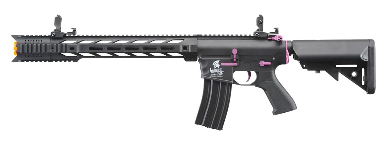 Lancer Tactical LT-25 Gen 2 M4 SPR Interceptor AEG Rifle - Black w/ Purple Lancer Tactical LT-25 Gen 2 M4 SPR Interceptor AEG Rifle - Black w/ Purple