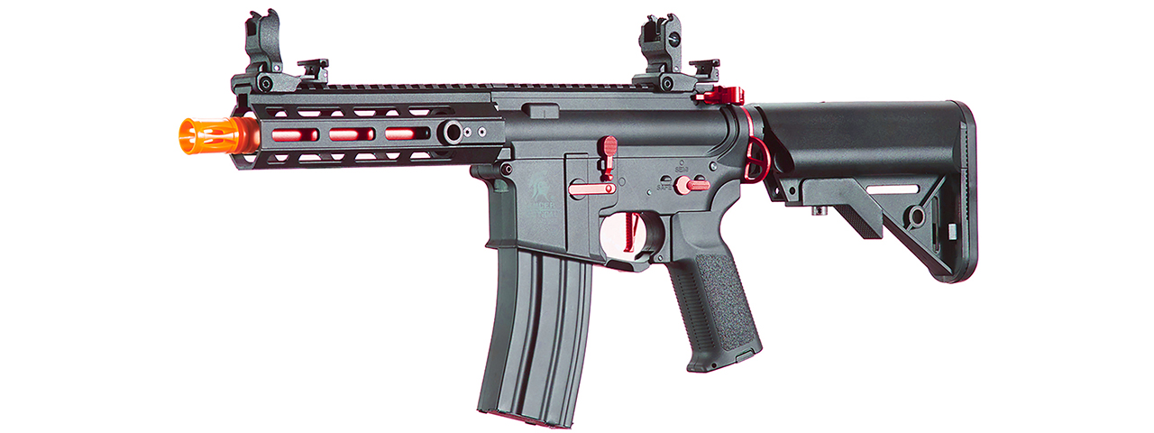 Lancer Tactical Gen 2 Hellion M-LOK 7" Airsoft M4 AEG Core Series (Color: Black & Red)(No Battery and Charger)