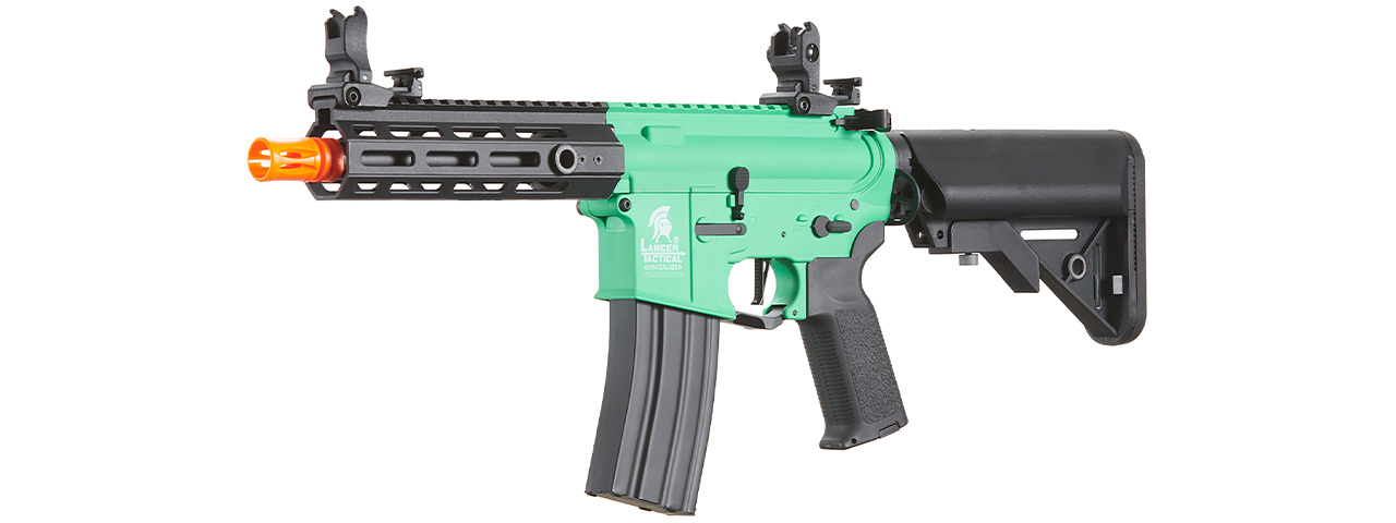 Lancer Tactical Gen 2 Hellion M-LOK 7" Airsoft M4 AEG (Color: Green & Black)(Battery and Charger Included)