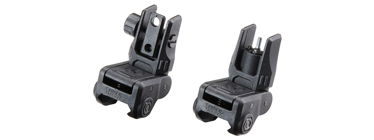 Lancer Tactical LT M4 Flip Up Front and Rear Sight Set - (Black)