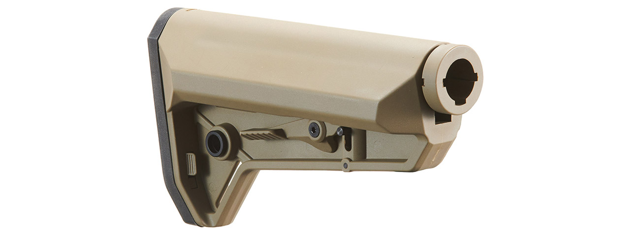 Lancer Tactical Adjustable NSR AEG Rifle Stock With Buffer Tube - (Tan)