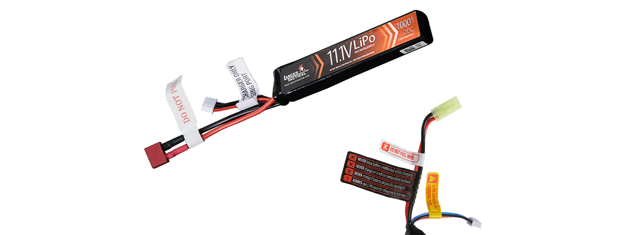 Lancer Tactical 11.1v 1000mAh 20C Stick LiPo Battery (Deans Connector)