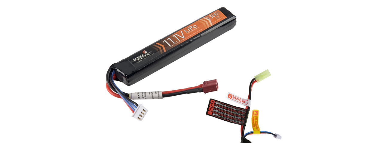 Lancer Tactical 11.1v 1300mAh 20C Stick LiPo Battery (Deans Connector)