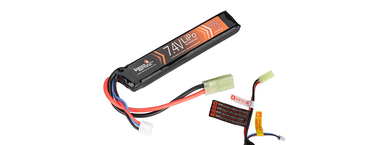Lancer Tactical 7.4V 1100mAh 20C Stick Lipo Battery