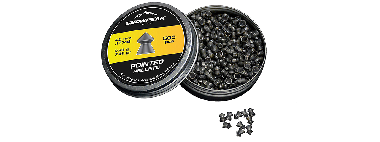 SnowPeak 500CT Pointed 4.5MM Caliber Air Gun Pellets (Round Head)