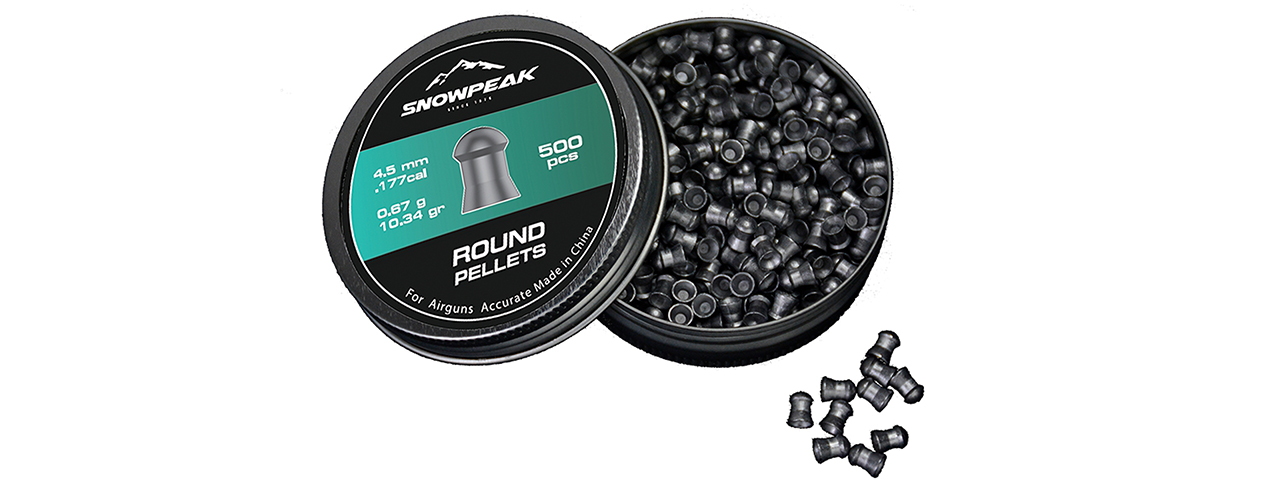 SnowPeak 500CT Round Heavy 4.5MM Caliber Air Gun Pellets (Round Head)