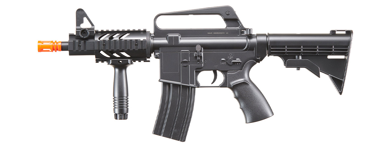 WELL FIRE M16A5 CQB SPRING AIRSOFT RIFLE W/ LASER, FOREGRIP (COLOR: BLACK)
