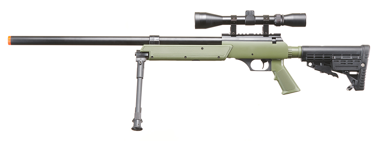 WELL SPEC-OPS MB13A APS SR-2 BOLT ACTION SNIPER RIFLE W/ SCOPE AND BIPOD (OD)