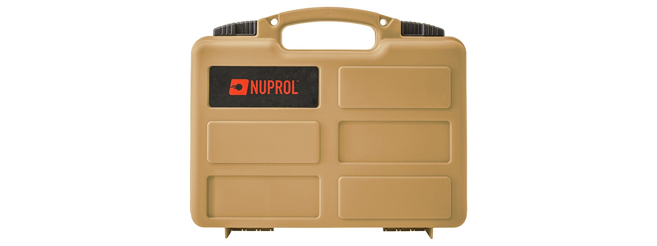 Nuprol Premium Small 12.5" Hard Pistol Case with Wave Foam - (Tan)