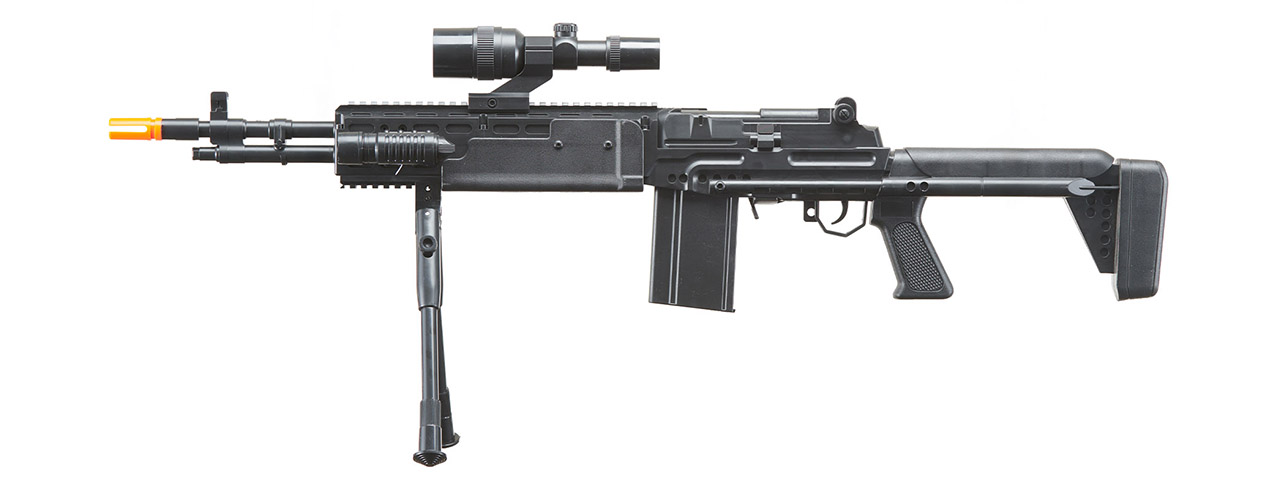 UK Arms Spring Sniper Rifle and P618 Pistol Combo with Laser and Flashlight (Color: Black)