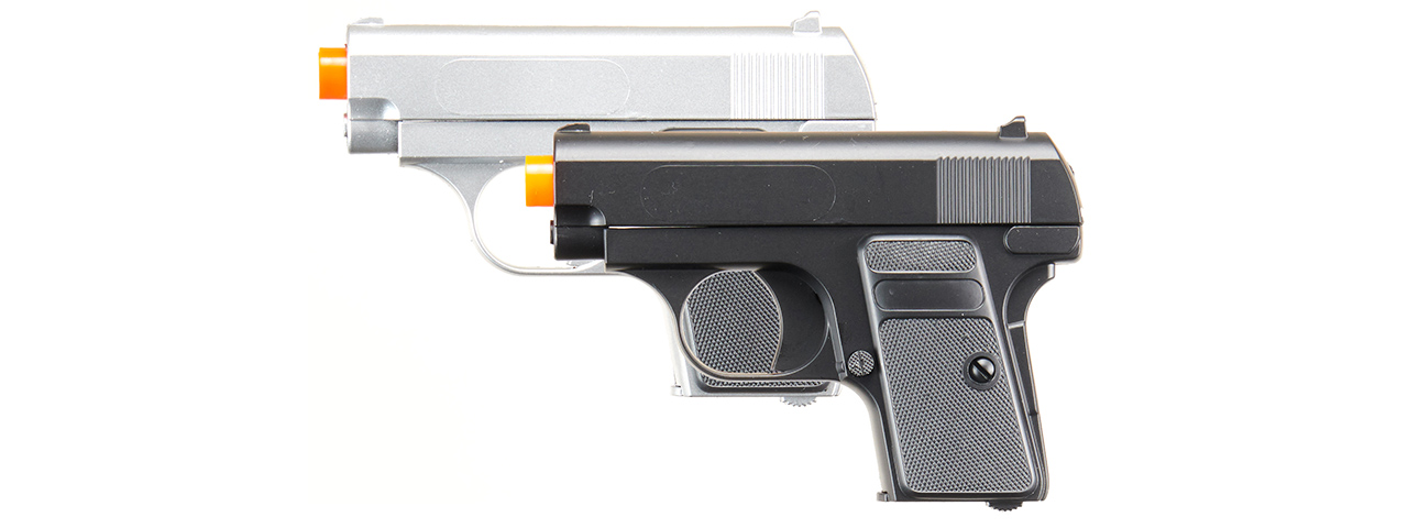 Double Eagle P328SB Dual Spring Pistol Set (Color: Black/Silver)