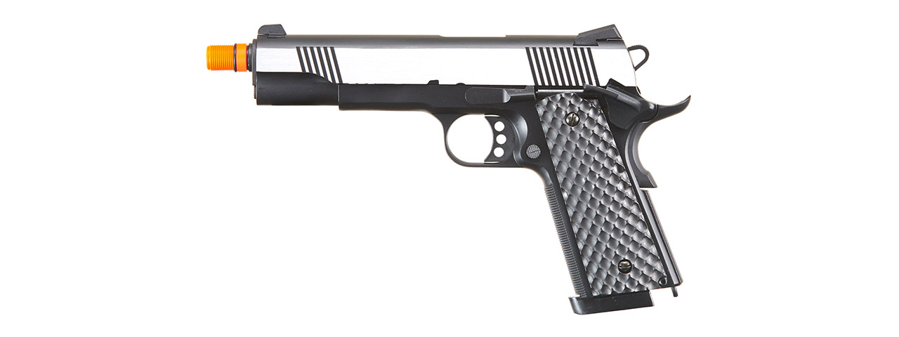 Raven Airsoft MEU Gas Blowback Pistol - Black & Silver