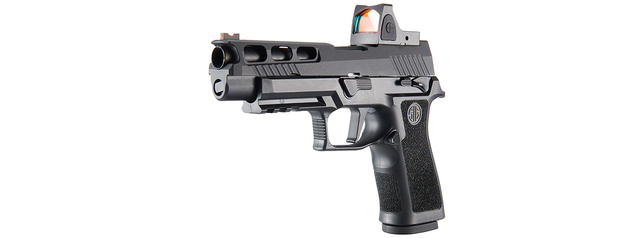 Sig Sauer Proforce P320 XCarry GBB Pistol w/ PH+ P320/M17 Slide & Lancer Tactical Red Dot Reflex Sight - (Black)