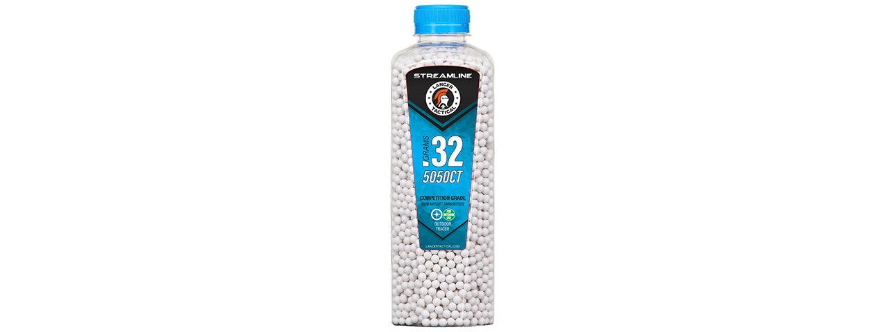 Lancer Tactical 5050 Round 0.32g Streamline Competition Grade Outdoor -Tracer BB Bottle (Color: Green)