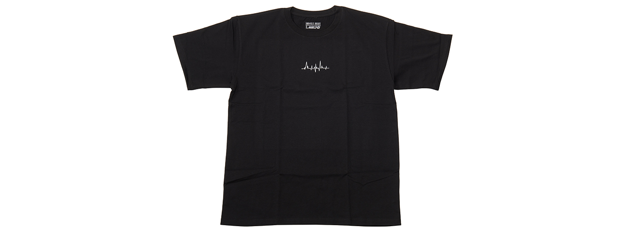 Dr. Black Heartbeat Hue Logo T Shirt - (Black/XLarge)