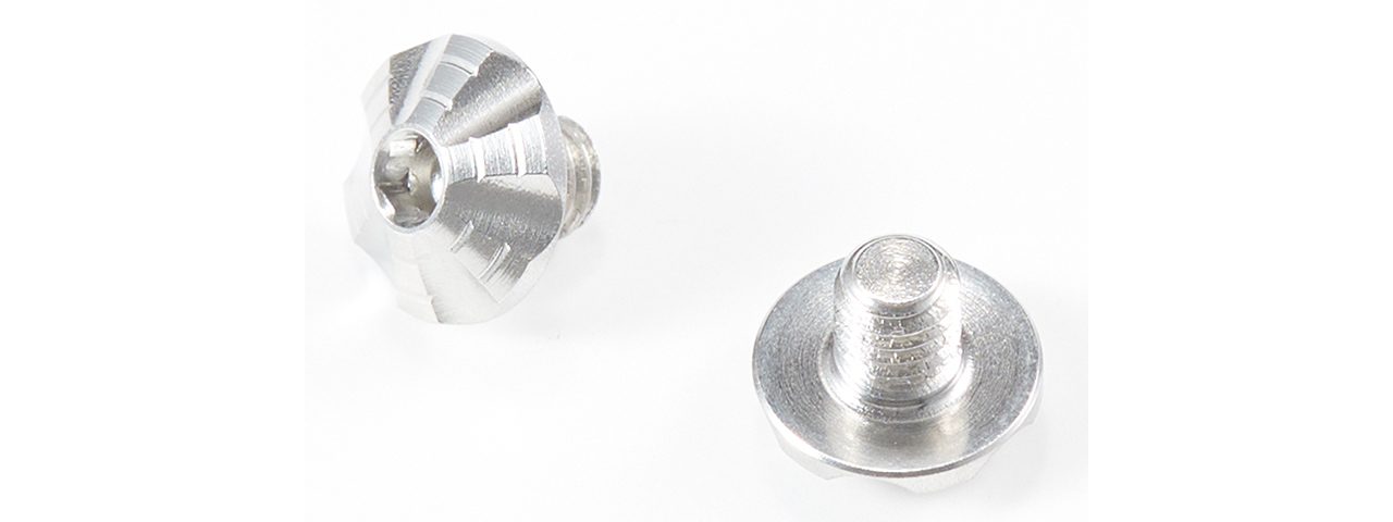 Dr. Black Airsoft GBB Hi-Capa Pistol Type A Grip Screws - (Silver)