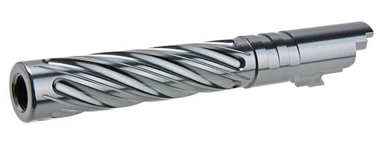 Dr. Black CNC Aluminum Spiral Storm Outer Barrel For TM Hi-CAPA 4.3 GBB Pistols - (Gray) Dr. Black CNC Aluminum Spiral Storm Outer Barrel For TM Hi-CAPA 4.3 GBB Pistols - (Gray)