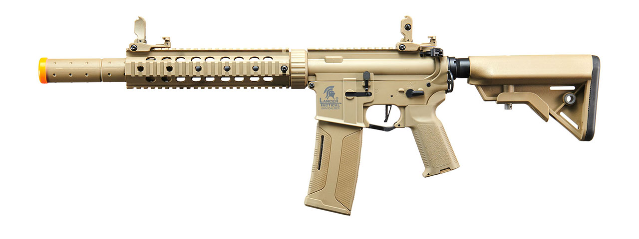 Lancer Tactical Gen 3 Nylon Polymer M4 SD AEG Airsoft Rifle with Mock Suppressor (Color: Tan)