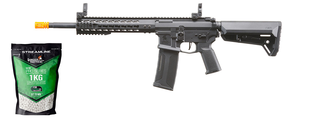 Lancer Tactical Gen 2 10" Keymod M4 Carbine AEG w/ Ambidextrous NSR Receiver & NSR Stock - (Black) - Gen 2 Starter Bundle