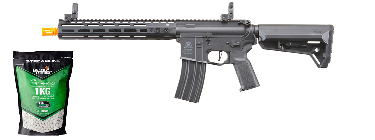 BG Defense Type-A MK2 12" Gen 2 AEG Rifle by Lancer Tactical - (Black) - Gen 2 Starter Bundle