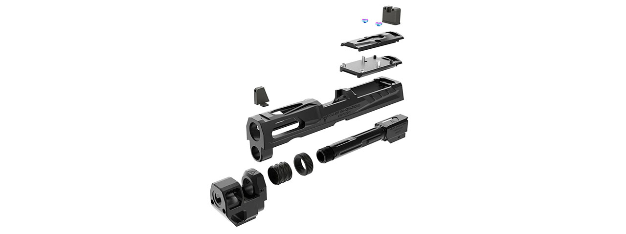 PTS Killer Innovations Velocity V1 Slide and Barrel Conversion Kit for SIG AIR P320 M18 & X Carry GBB Pistols - (Black) PTS Killer Innovations Velocity V1 Slide and Barrel Conversion Kit for SIG AIR P320 M18 & X Carry GBB Pistols - (Black)